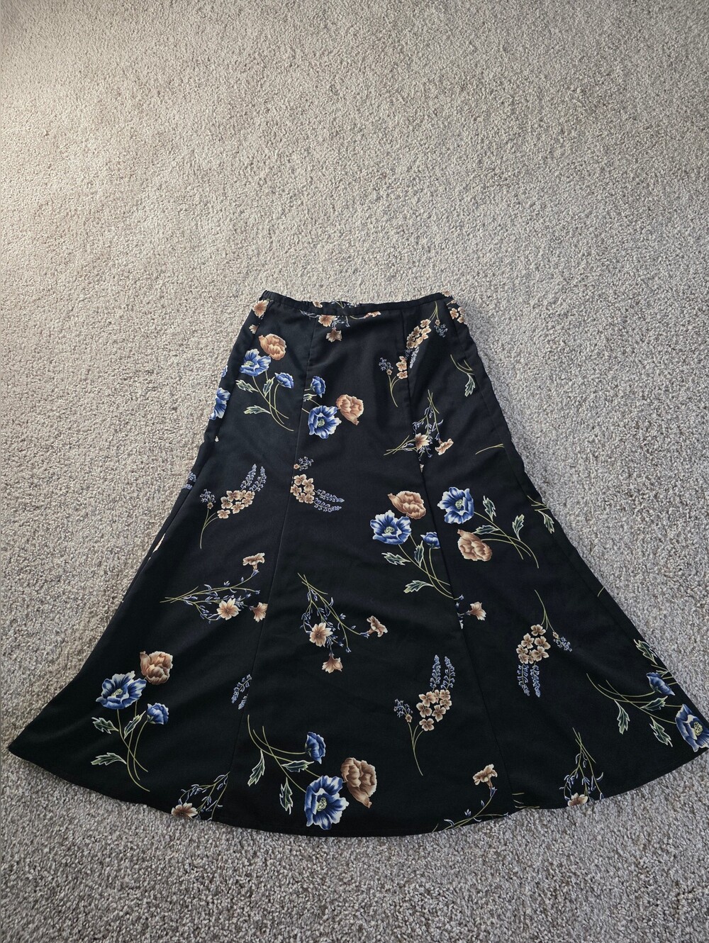 Lauren Alexandra Women's Black Long Floral Skirt